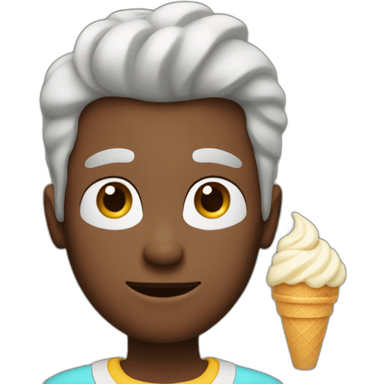 Guy with an ice cream in his forehead emoji