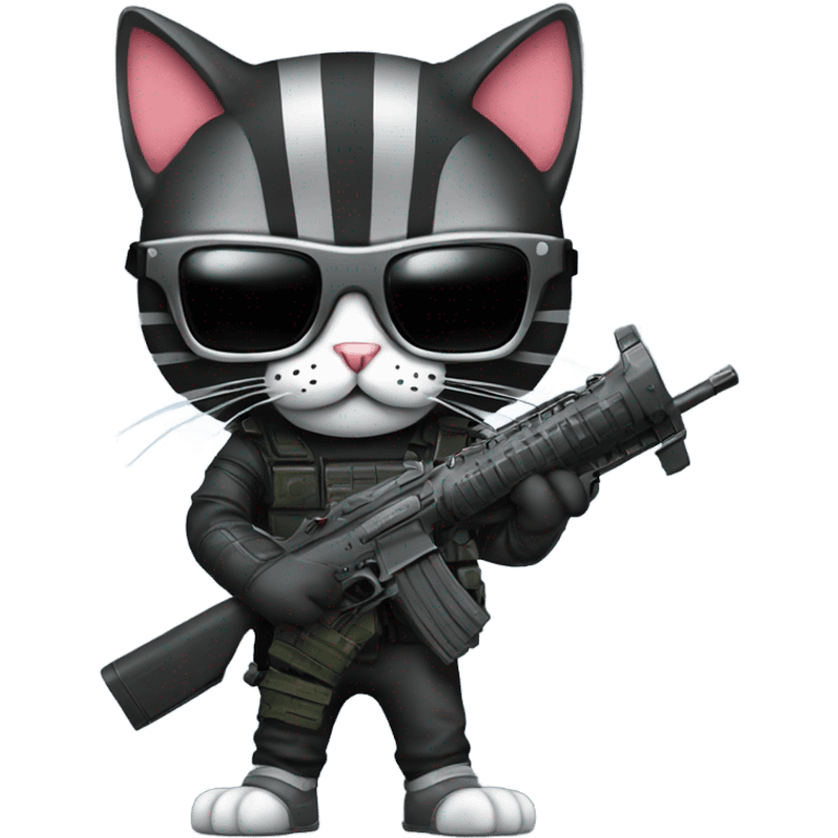 cat terminator, with m-16 rifle emoji