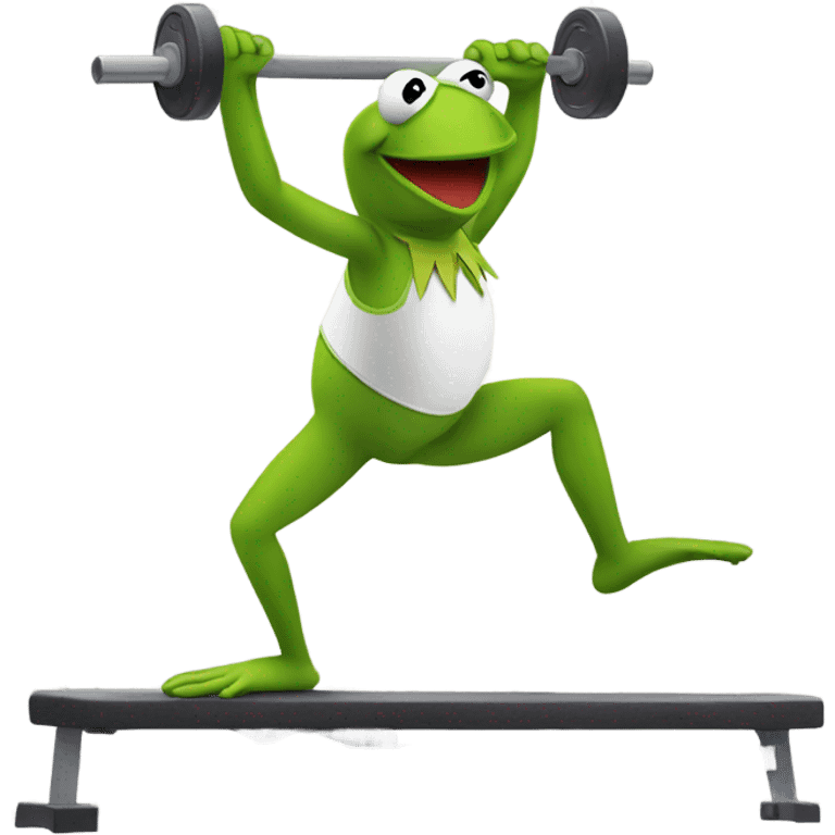 Kermit the frog working out  emoji