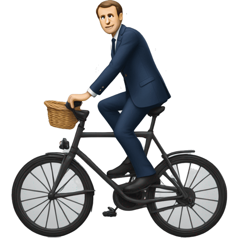 Macron sur un velo emoji