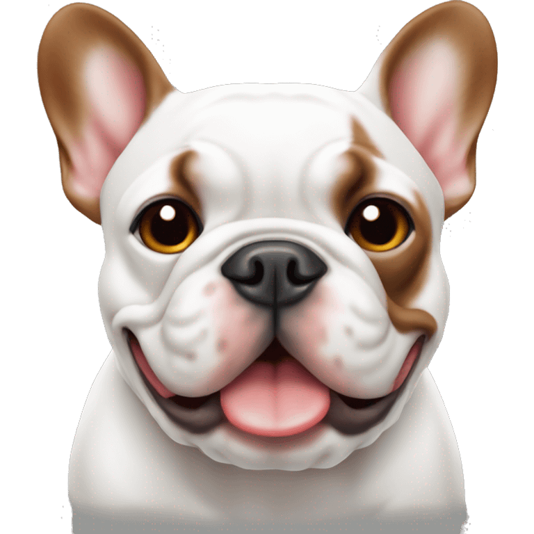 French bulldog red and white emoji