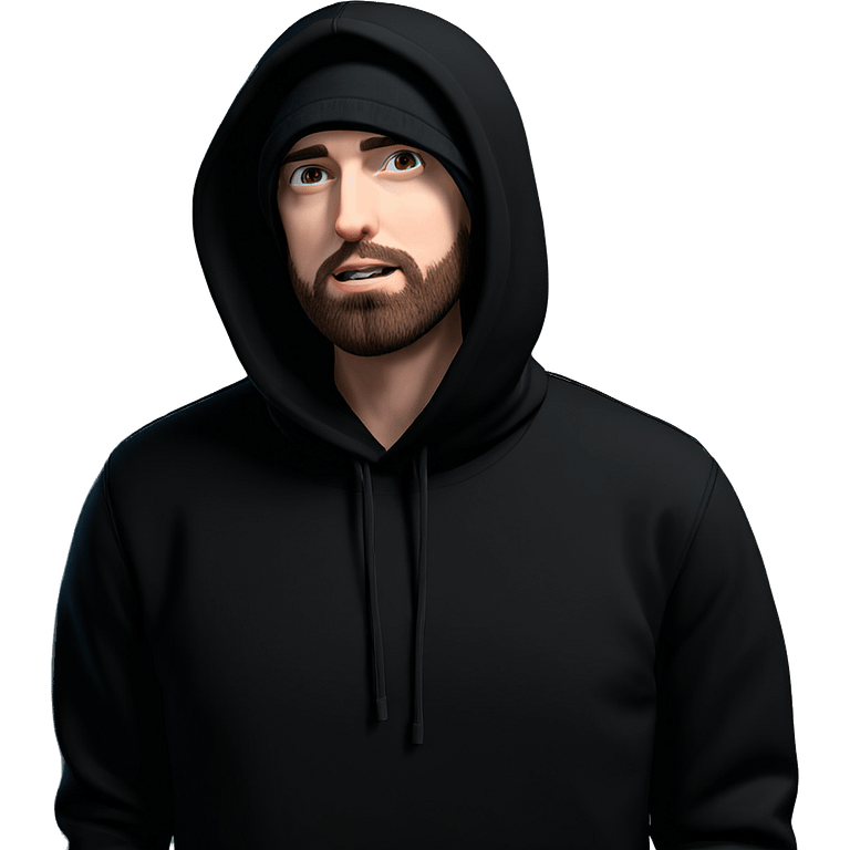 bearded boy in black hoodie emoji