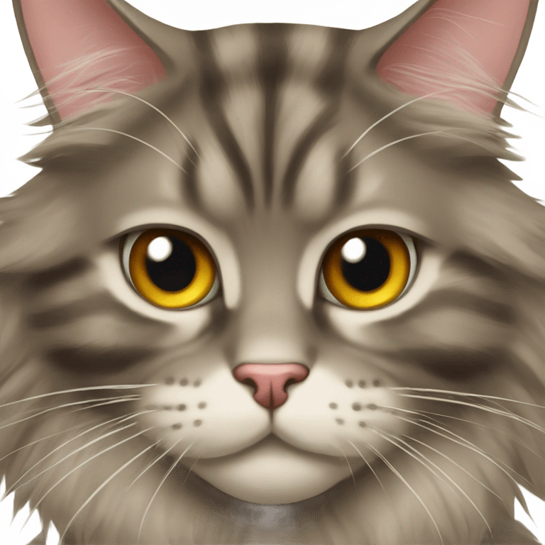 Maine Coon with a stupid face emoji