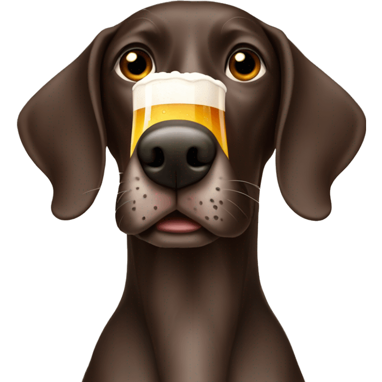 German shorthair with beer mug emoji