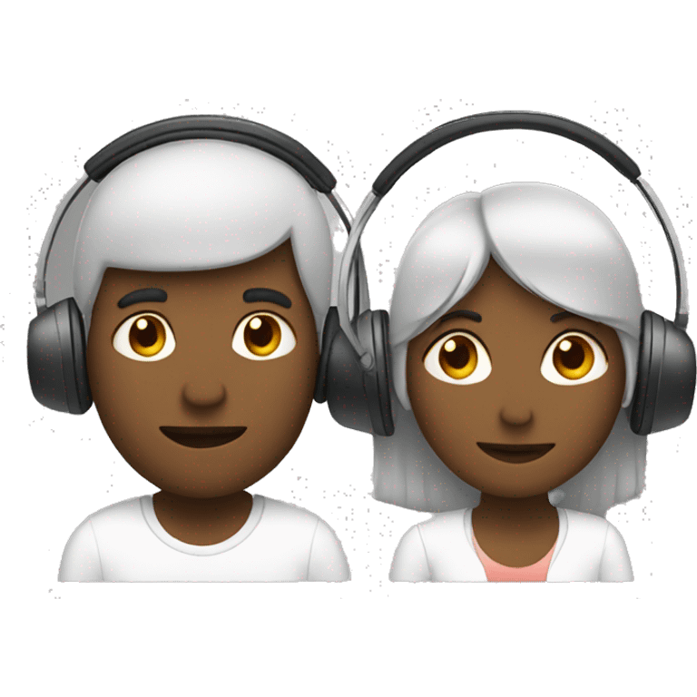 2 people with headphones  emoji