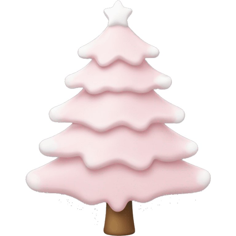 Light pink Christmas tree with white decorations  emoji