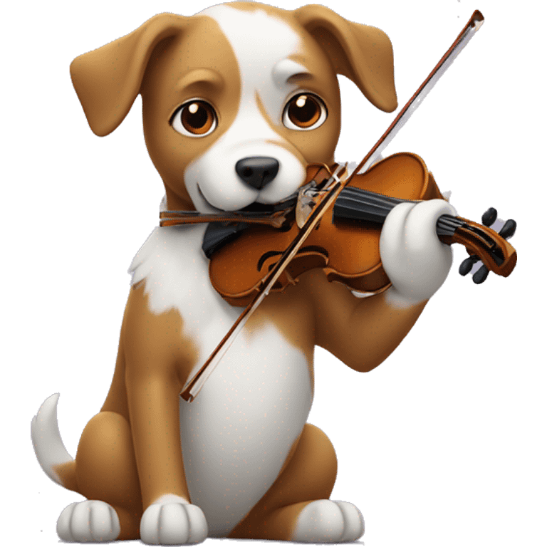 Dog playing the violin  emoji