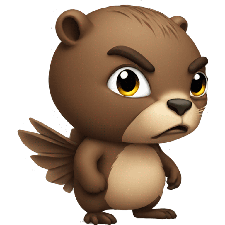 Angry winged beaver side profile emoji