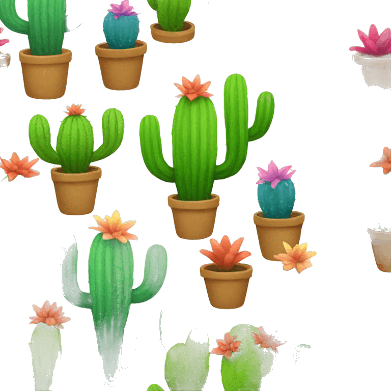 Rainbow cactus emoji