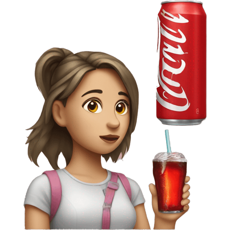 Girl drinking a Coke emoji