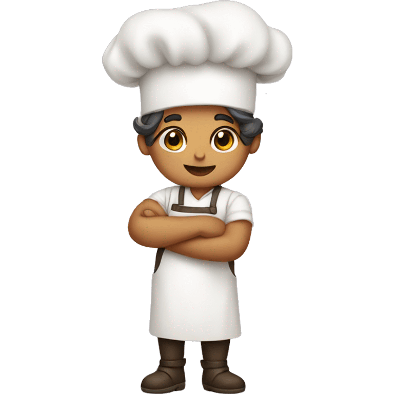 Tiny baker with bow on  emoji