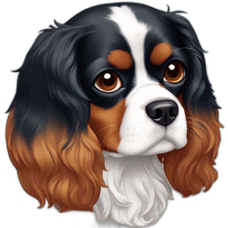 cavalier king charles spaniel tricolor emoji