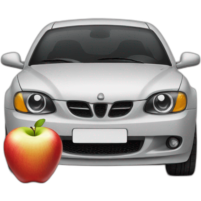 car + apple emoji