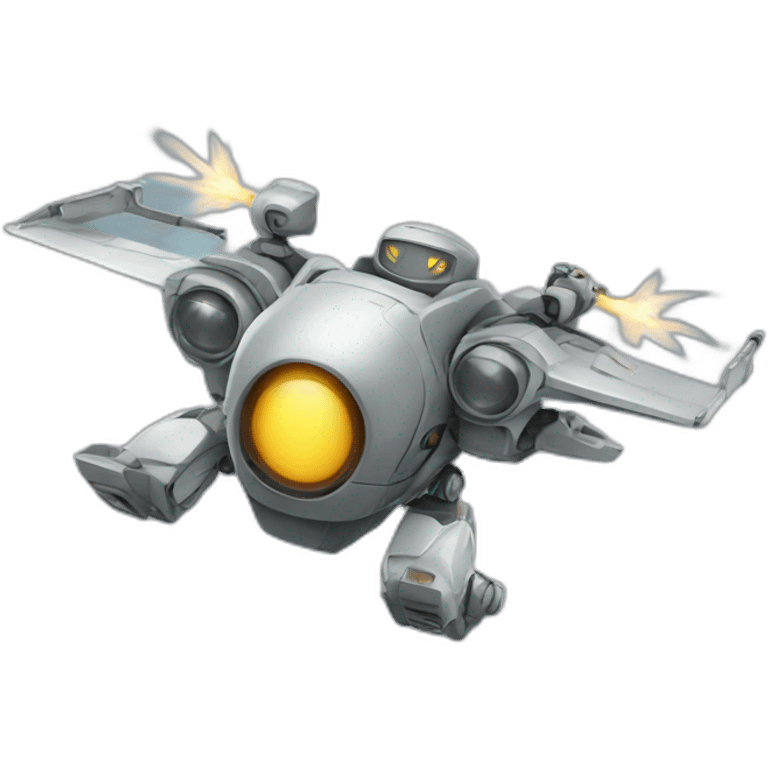 flying combat a robot emoji