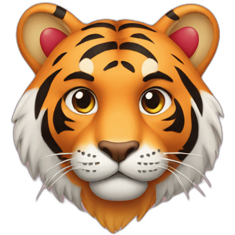 Tiger with hearts emoji