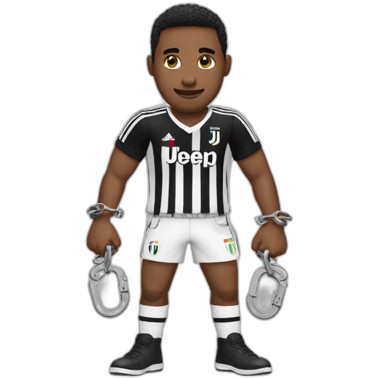 guy with juventus shirt whith handcuffs emoji