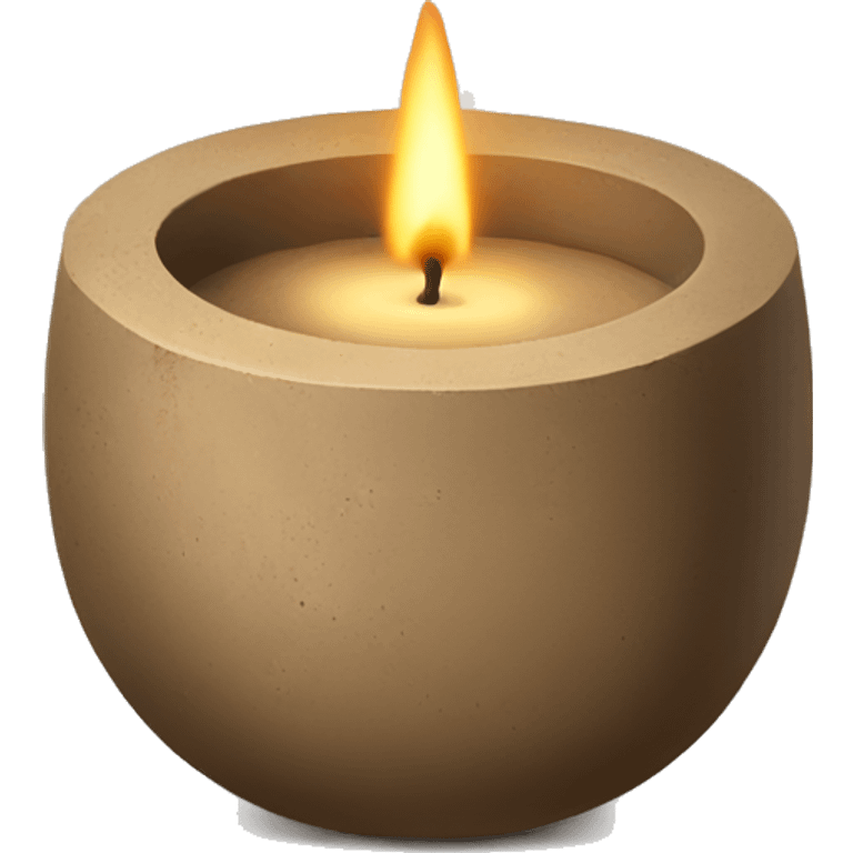 Candle in brown concrete vessel emoji