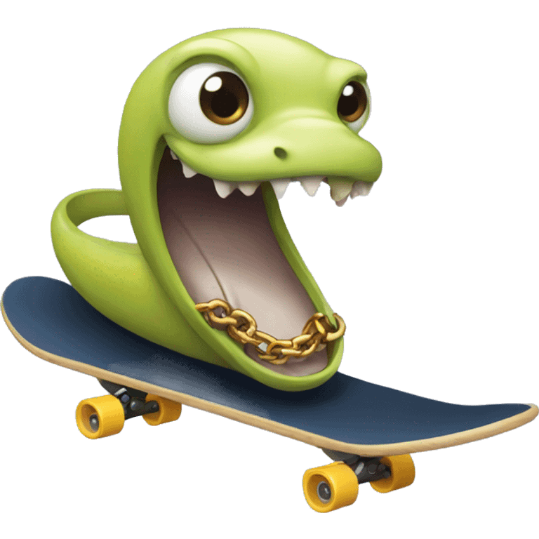 eel with a chain on a skateboard emoji