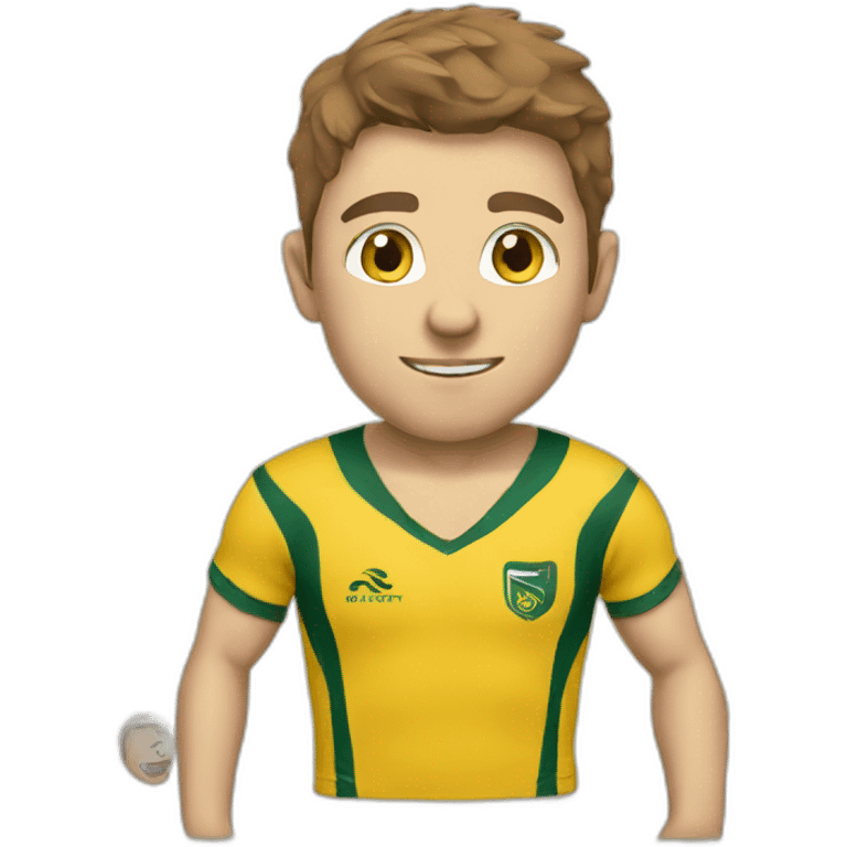 Rugby player yellow t-shirt emoji