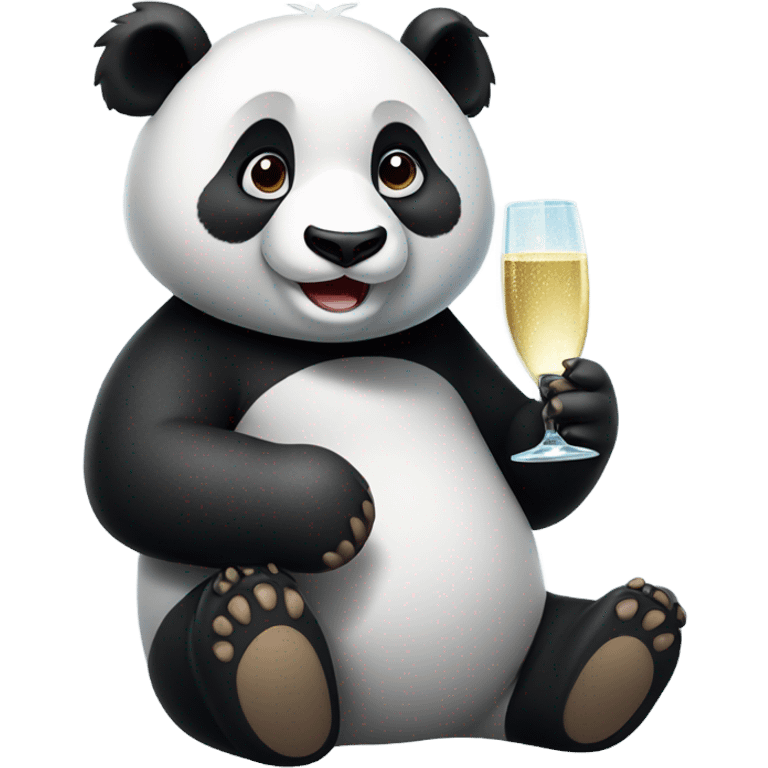 Panda drinking champagne  emoji