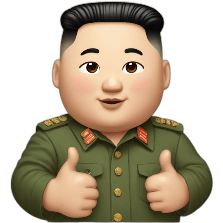 super fat Kim jong un Gucci shirt and thumbs up emoji