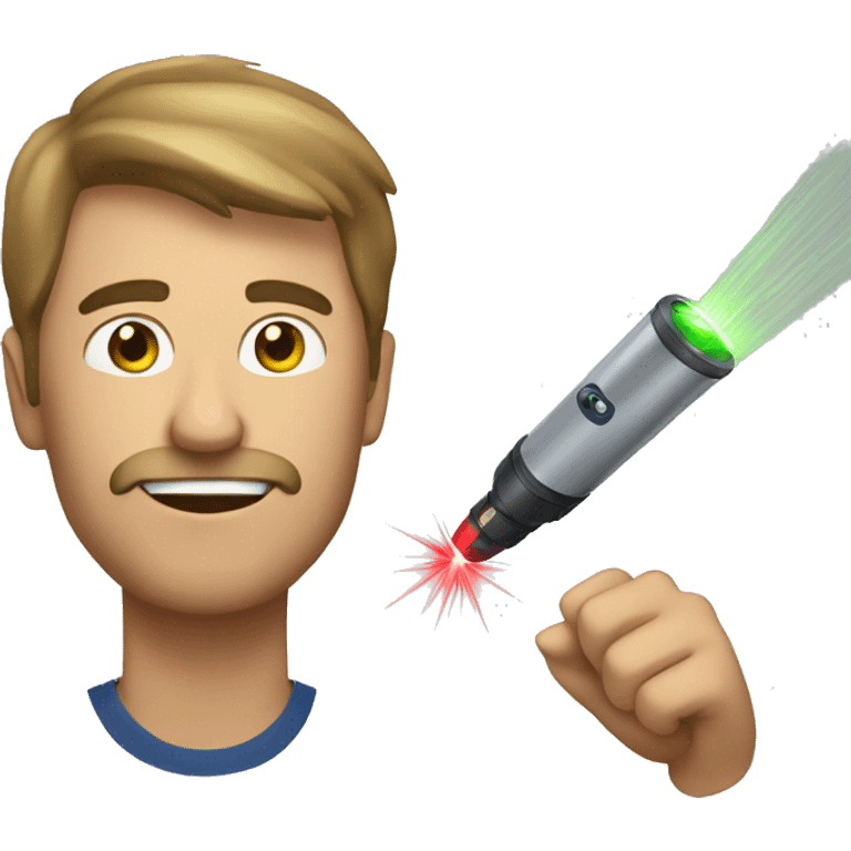 Guy using laser emoji