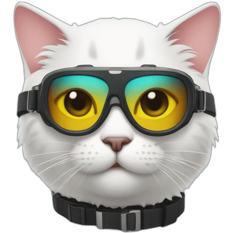 Cat wearing polarized ski goggles emoji