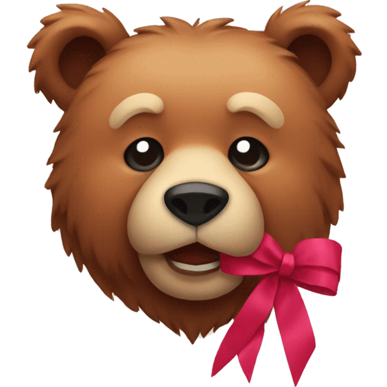 Bear with ribbon emoji