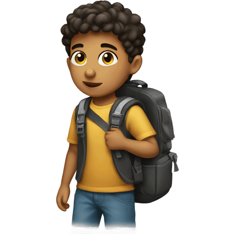 Hispanic Little boy with small backpack  emoji