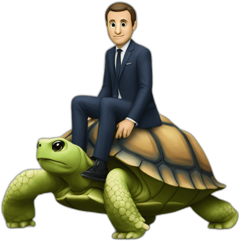 Macron sur tortue emoji