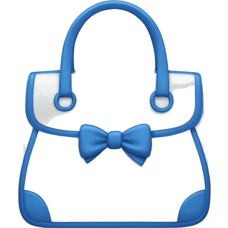 White and blue purse with a bow  emoji