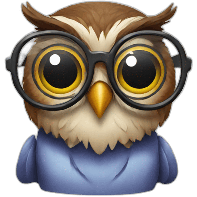 Science owl with glasses emoji