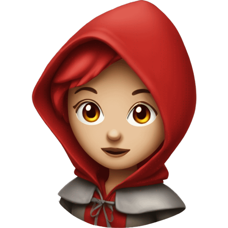 Little Red Riding Hood with red eye emoji