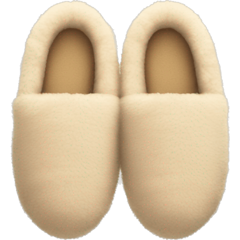 Fluffy beige slippers emoji