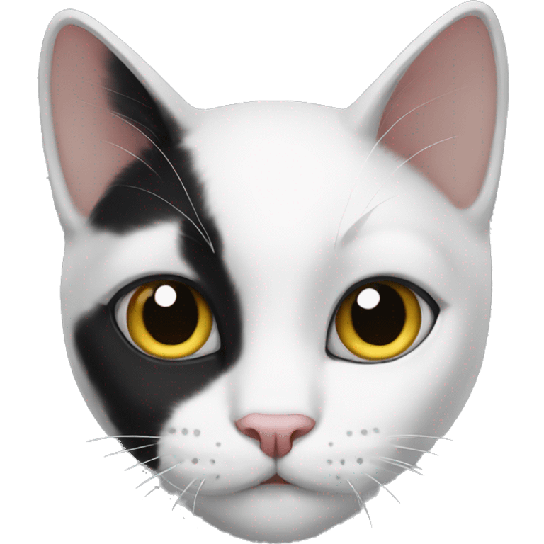 white and black cat  emoji