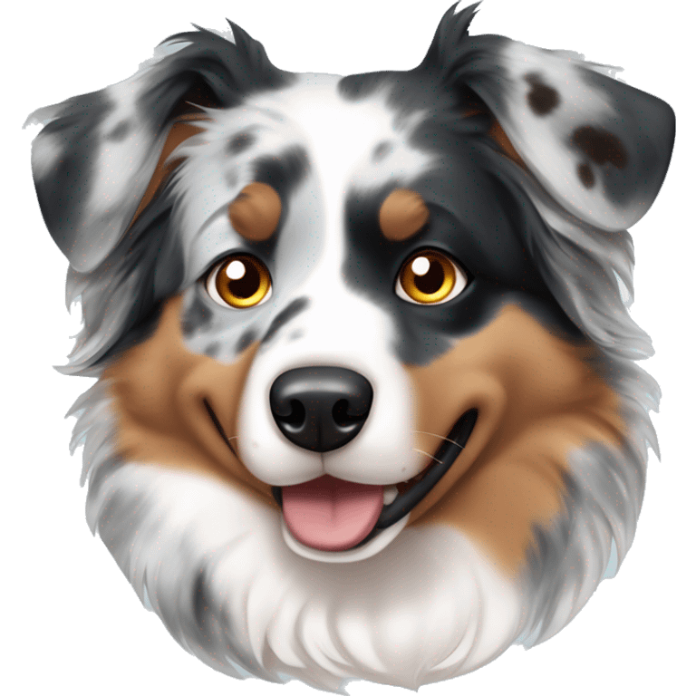 Blue merle australian shepherd Blue eye, brown eye emoji