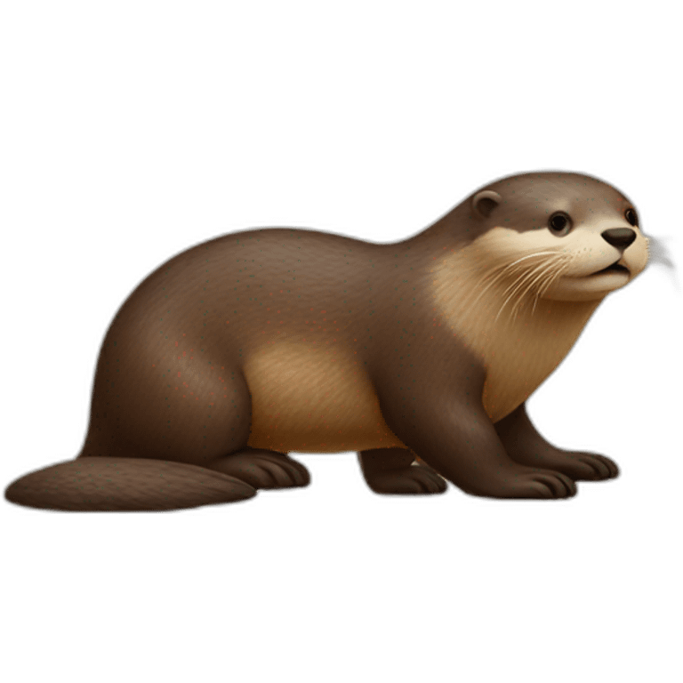 An otter on the back of a bear emoji