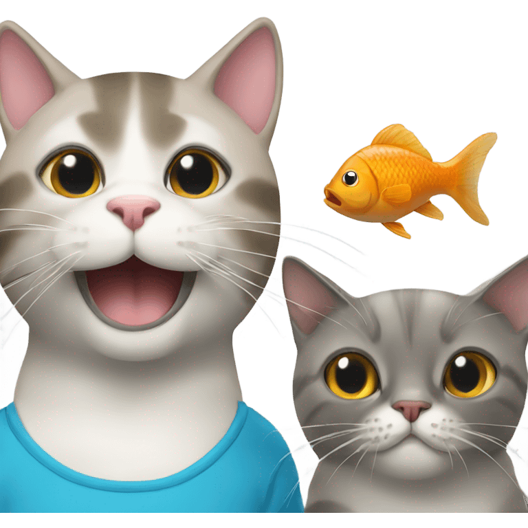 Cat and a fish  emoji