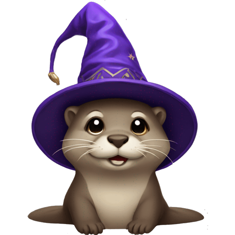 Otter with wizard hat emoji