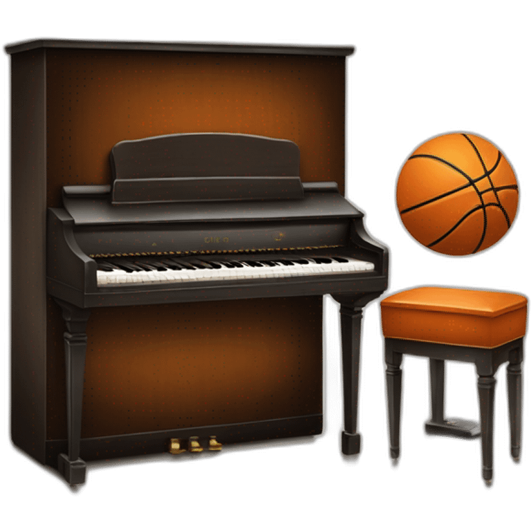 Baskett ball and piano gyy emoji