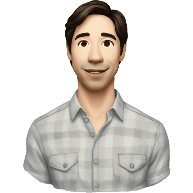 Justin Long wearing shirt emoji