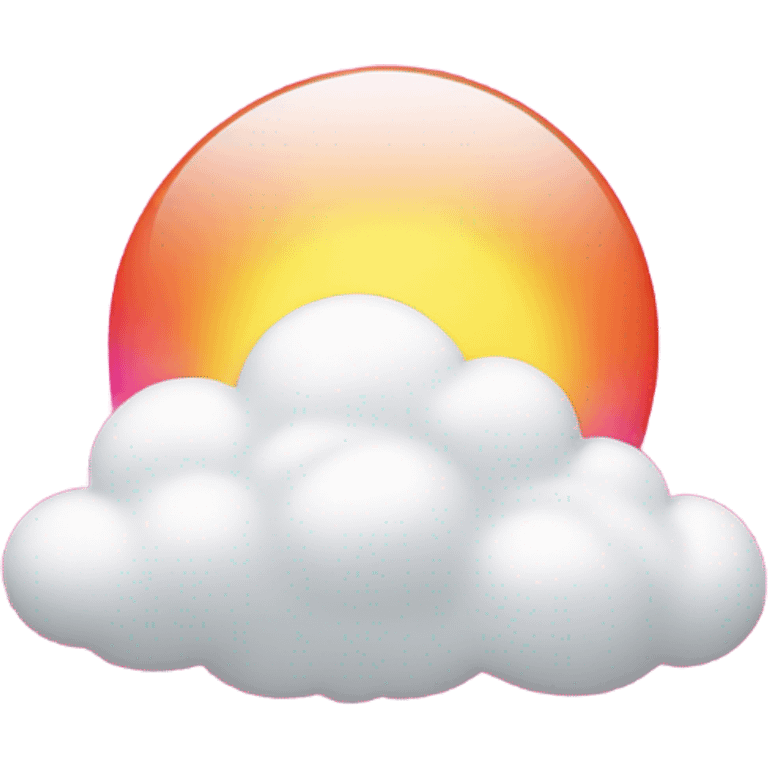 Cloud with a hot pink sun  emoji