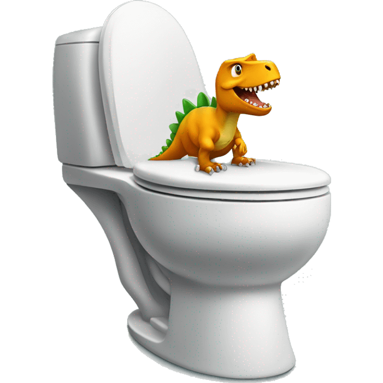 dinosaur pooping on the toilet emoji