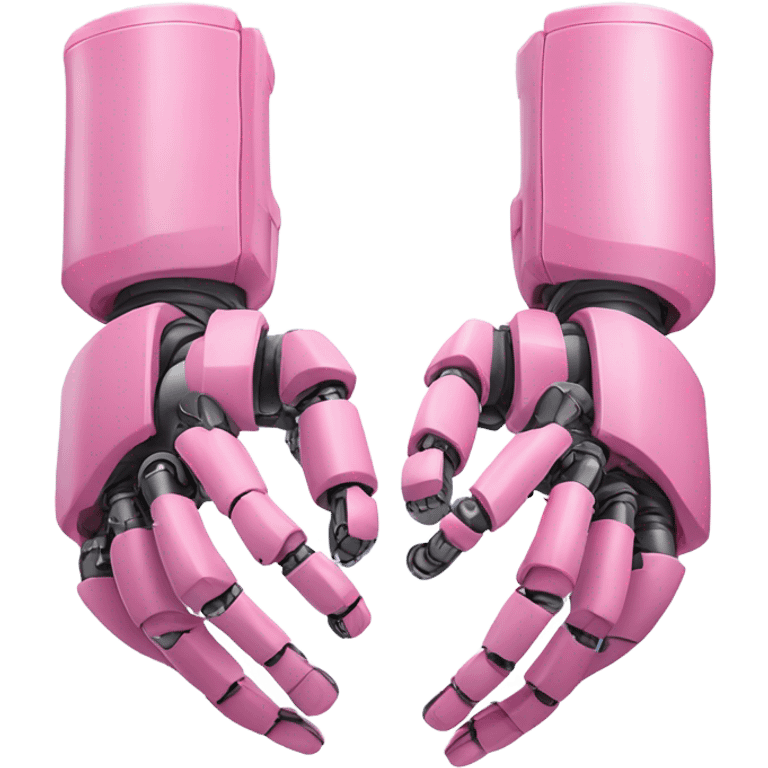 intensive pink color robotic human-like arm emoji