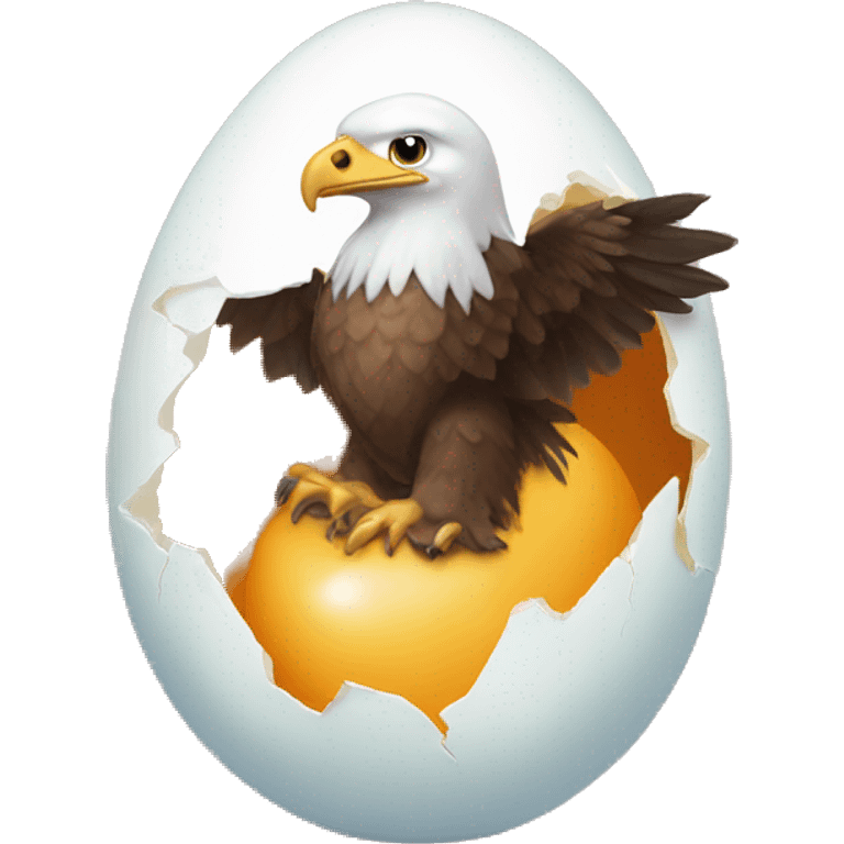 Baby eagle hatching from an egg emoji