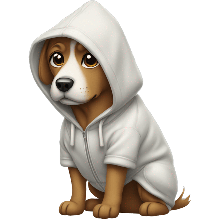 Dog wearing a hoodie  emoji