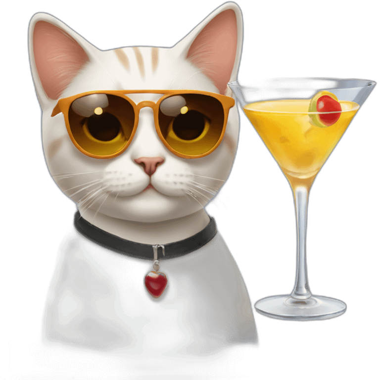 cat-with-sunglasses-and-martini emoji