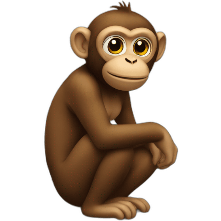 Monkey looking at city view emoji