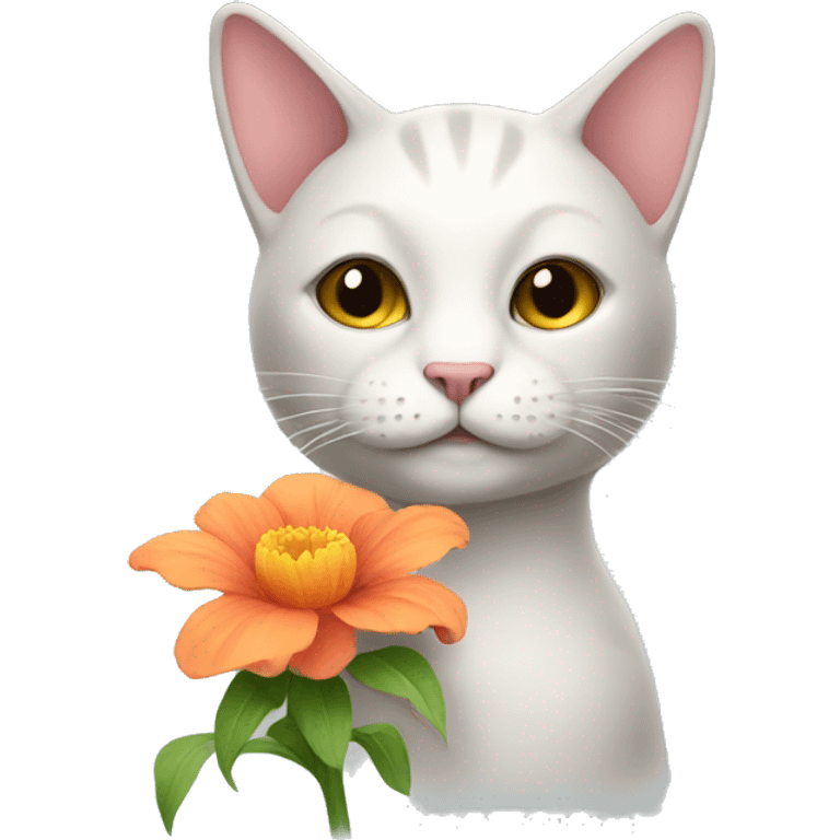 cat with flower emoji