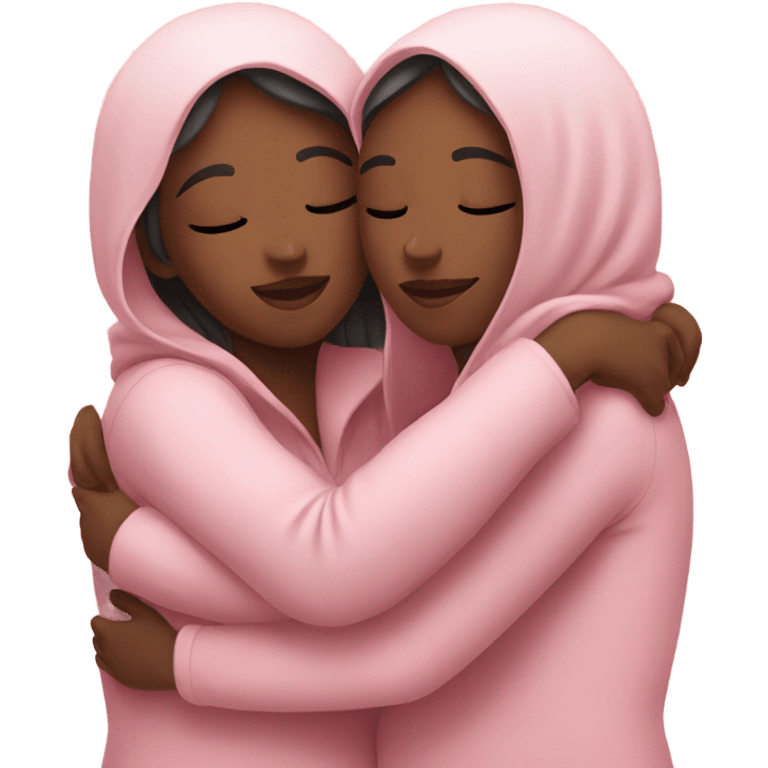 lesbian cuddles pink emoji